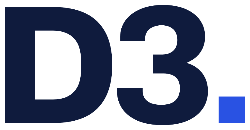 شعار D3 للحلول الرقمية